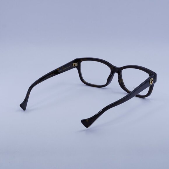 Gucci GG1259OA 002 Eyeglasses Dark Havana 55mm Rectangle Frame - Picture 10 of 11